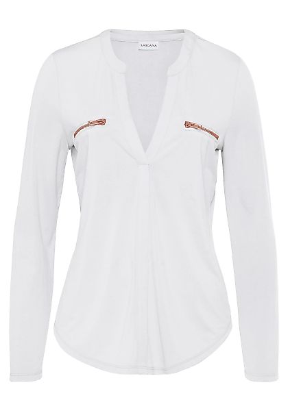 LASCANA Langarmshirt mit Reißverschlussdetails, Blusenshirt, legere Damenbl günstig online kaufen