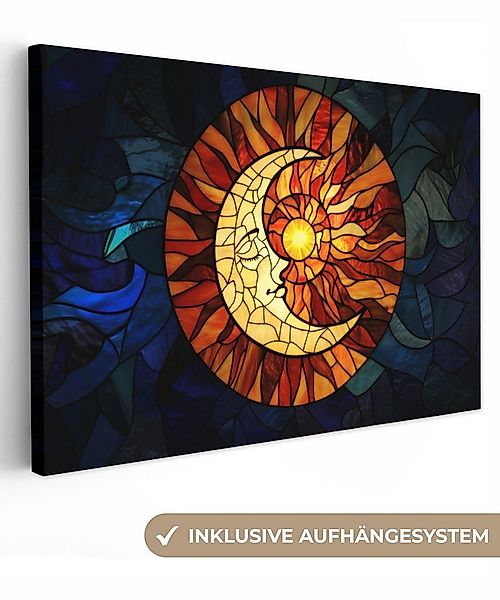 OneMillionCanvasses® Leinwandbild Mosaik - Glas - Mond - Dunkelblau, Fotodr günstig online kaufen
