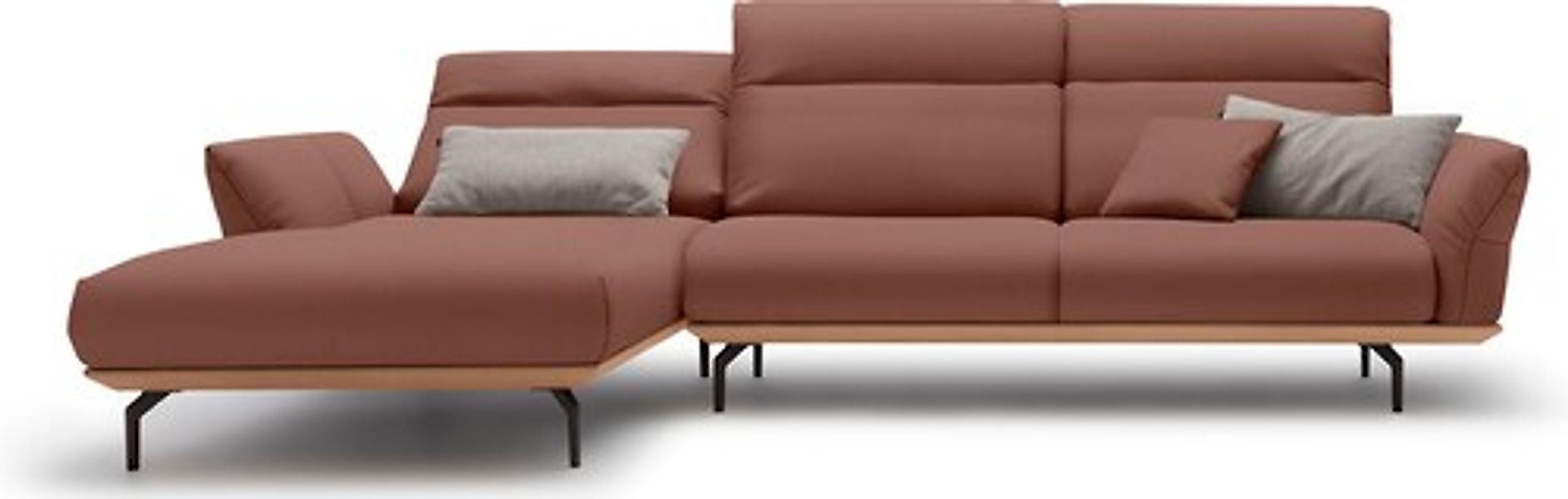 Creation BY ROLF BENZ Ecksofa »CR.460«, Sockel in Eiche, Winkelfüße in Umbr günstig online kaufen