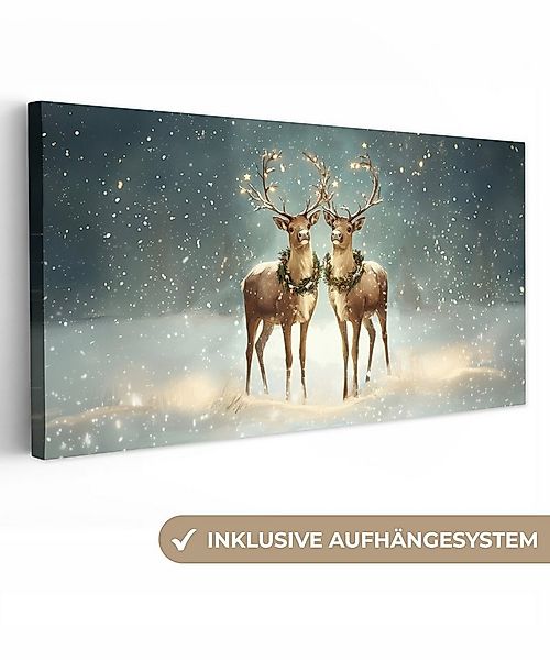 OneMillionCanvasses® Leinwandbild Panorama Weihnachtszauber - Winterwald - günstig online kaufen