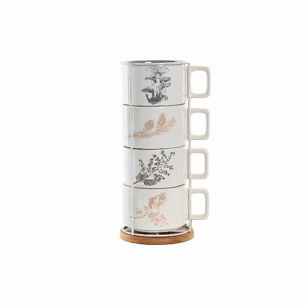 Satz Von Kaffeetassen Dkd Home Decor Beige Metall Weiß Dolomite (260 Ml) (4 günstig online kaufen