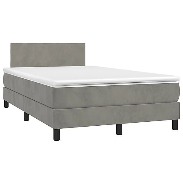 vidaXL Boxspringbett mit Matratze Hellgrau 120x190 cm Samt 3269825 günstig online kaufen