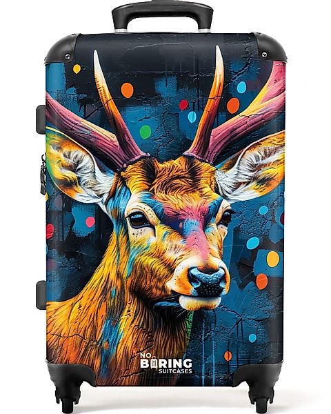 NoBoringSuitcases.com© Hartschalen-Trolley Hirsch mit Geweih im günstig online kaufen