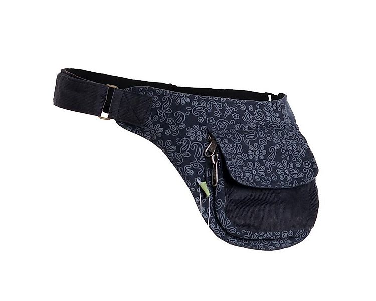 Vishes Gürteltasche Bauchtasche aus Cord Baumwolle - Blumen bedruckt, Hippi günstig online kaufen
