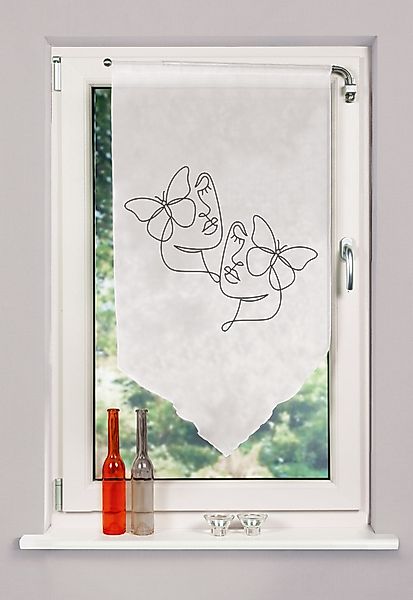 HOME WOHNIDEEN Scheibengardine SYLIA, Stangendurchzug (1 günstig online kaufen