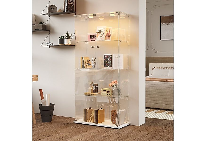 FUROKOY Glasvitrine Standvitrinen, Vitrine aus gehärtetem Glas (Vitrinensch günstig online kaufen