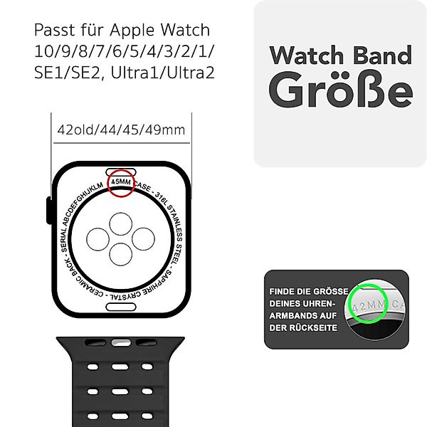 Nalia Smartwatch-Armband Apple Watch 49mm/46/45/44/42(Serie 1-3), günstig online kaufen