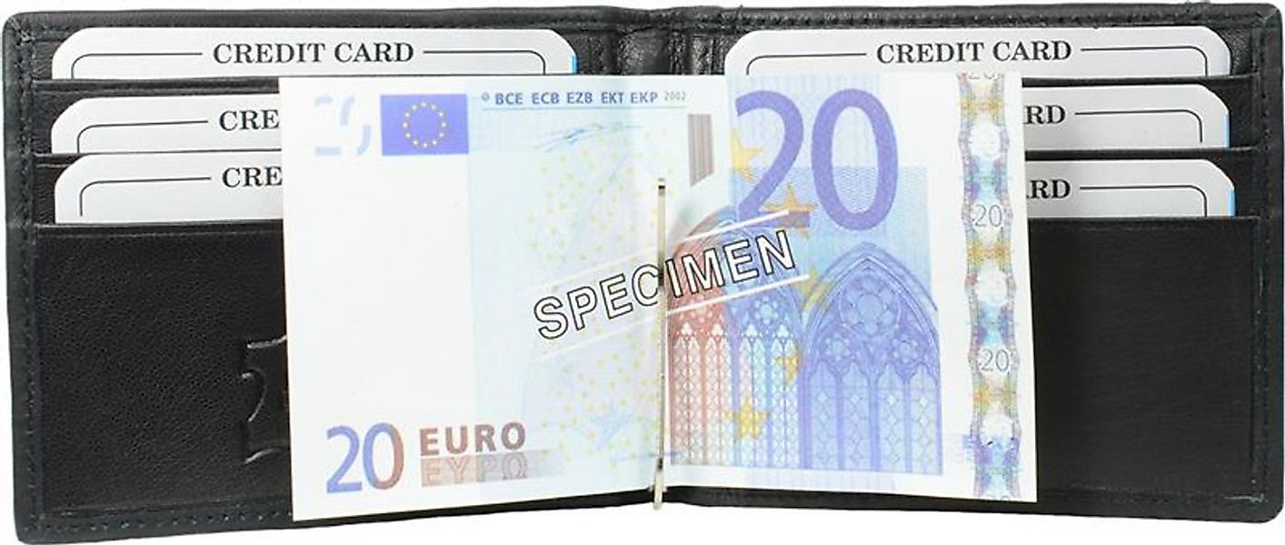 Geldbörse Geldbörse Dollarclip mit Kleingeldfach Lamm Nappa Leder schwarz u günstig online kaufen