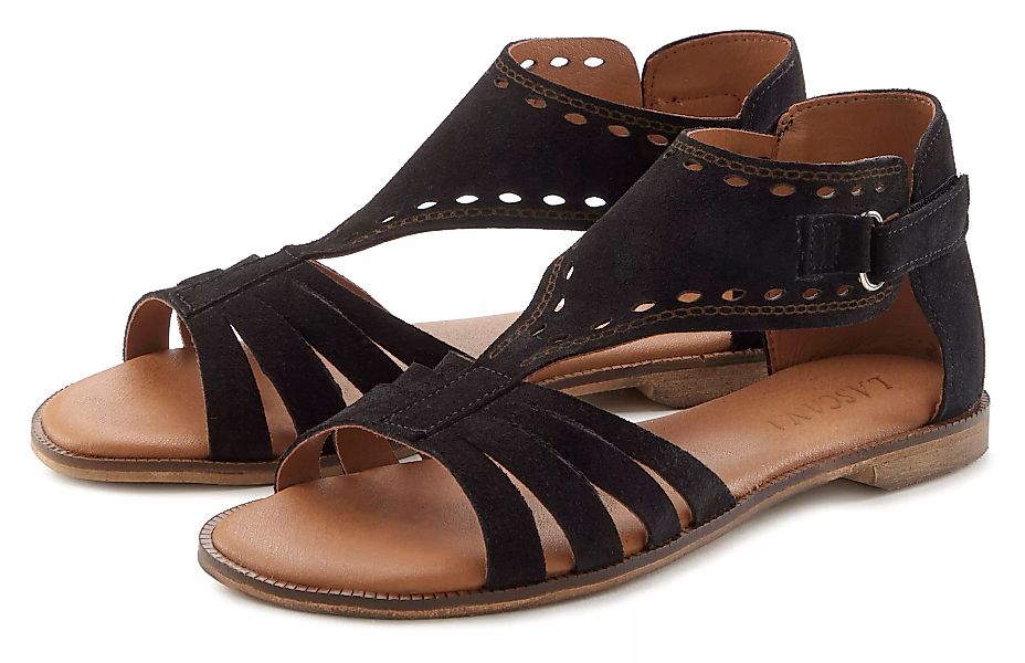 LASCANA Sandale, Sandalette, Sommerschuh aus hochwertigem Leder mit kleinen günstig online kaufen