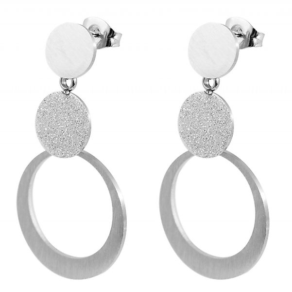 Adelia´s Paar Ohrhänger Damen Ohrstecker aus mattem Edelstahl günstig online kaufen