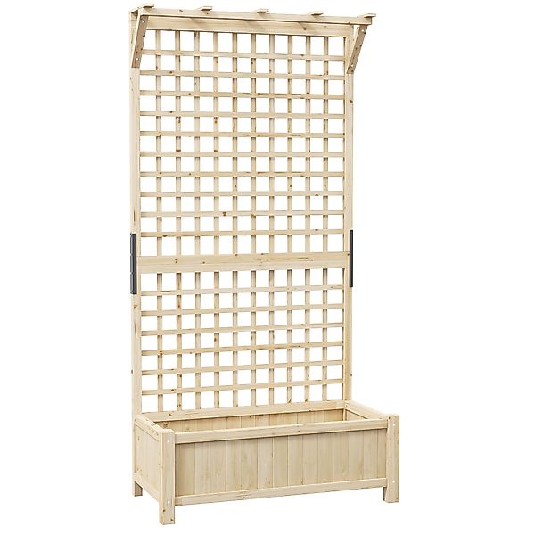 Outsunny Hochbeet Pflanzkasten mit Rankgitter, Spalier Pflanzkübel Blumenka günstig online kaufen