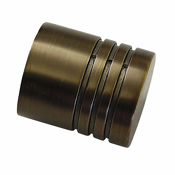 Gardinia Endstück Chicago Zylinder für Ø 20 mm Bronze 2-er Pack günstig online kaufen