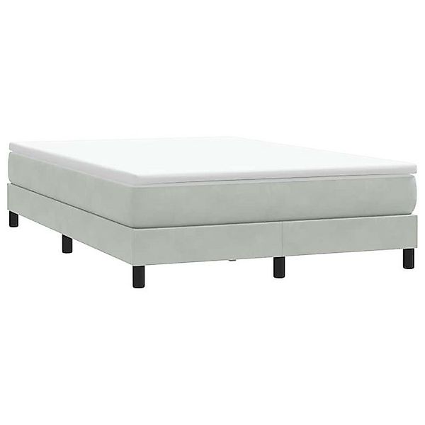 vidaXL Bett Boxspringbett ohne Matratze Hellgrau 140x220 cm Samt günstig online kaufen