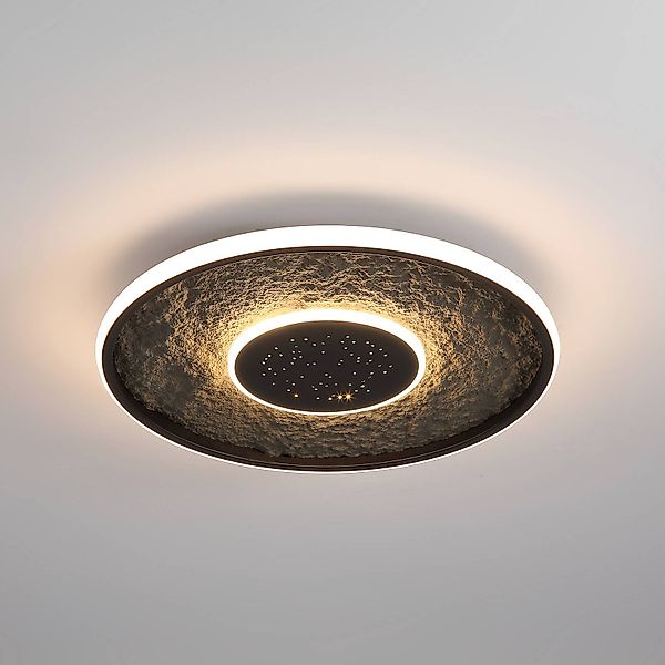 LED-Deckenlampe Lumadisc, Sternen-Effekt, schwarz, Ø 41 cm günstig online kaufen