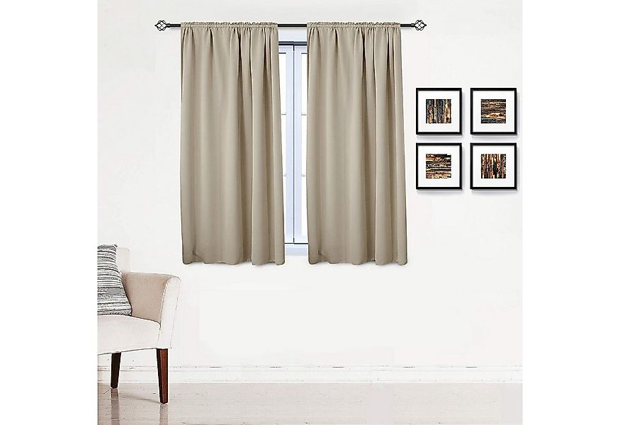 Woltu Gardine (2 St), Kräuselband für Schiene, Thermo-/Verdunklungsvorhang günstig online kaufen