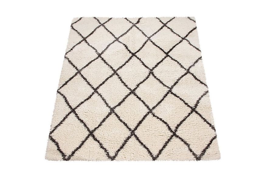 KADIMA DESIGN Teppich Rautenmuster Schlafzimmer schmutzabweisend Hochflor T günstig online kaufen