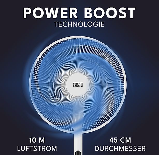 Lebenlang Standventilator mit 5 Modi + Fernbedienung & LED-Display, 45 cm D günstig online kaufen