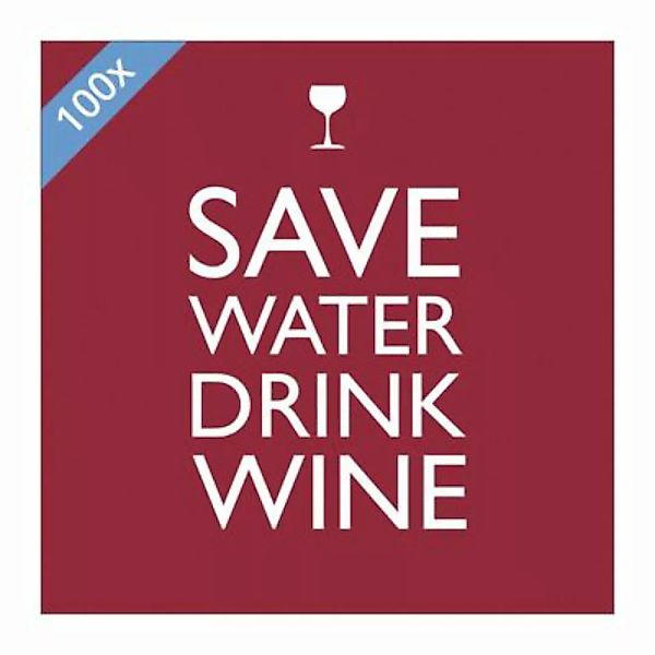ppd Papier Servietten 33 x 33 cm 100 St. 'Save Water Drink Wine' Papierserv günstig online kaufen