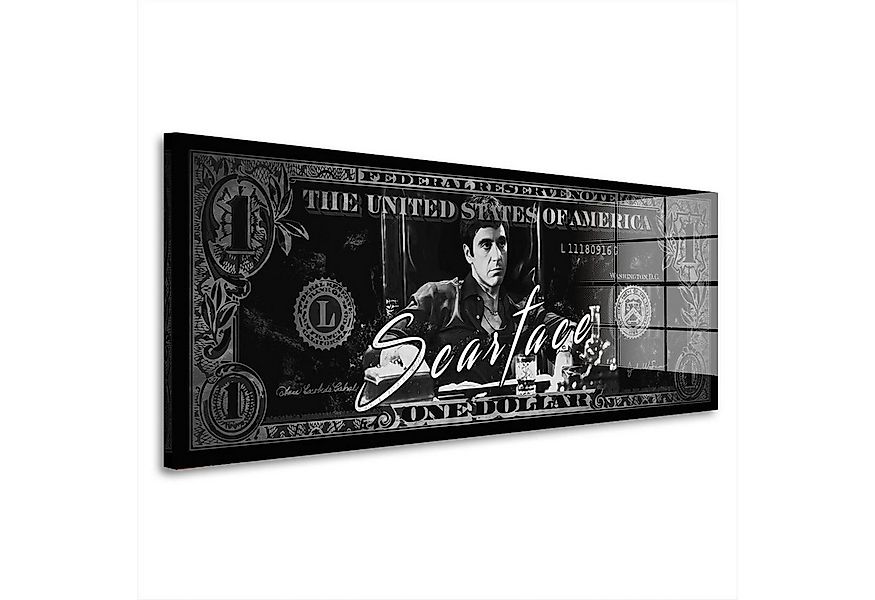 Artedinoi Acrylglasbild Scarface schwarz weiß Geldschein Acrylglas Wandbild günstig online kaufen