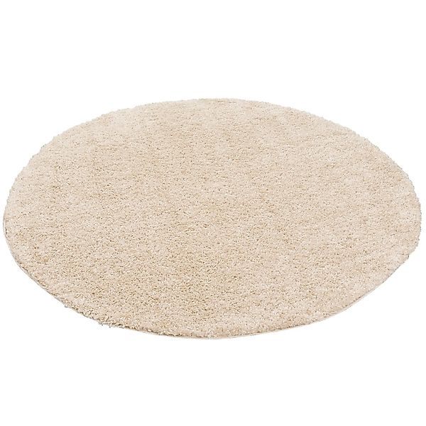 Pergamon Hochflor Langflor Teppich Aloha Beige 200cm Rund günstig online kaufen