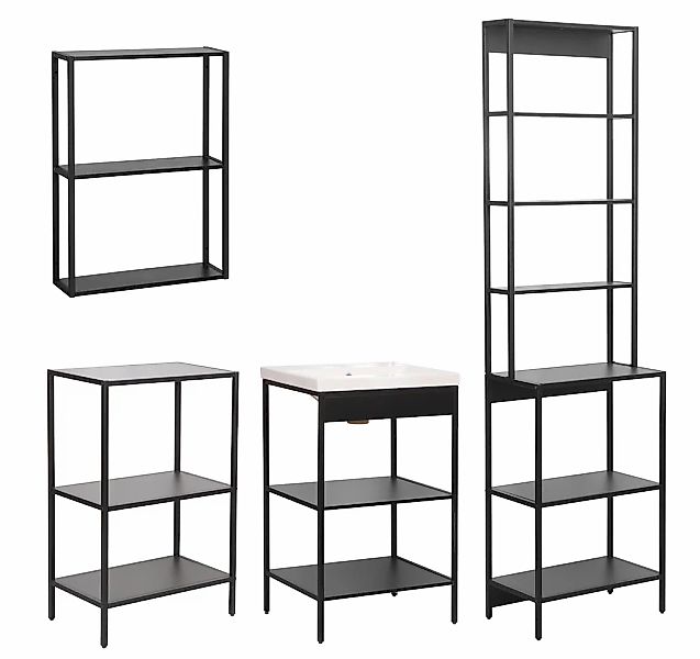 welltime Badmöbel-Set "Lodi", (Komplett-Set, 5 St.), Badregale: Badregal, W günstig online kaufen