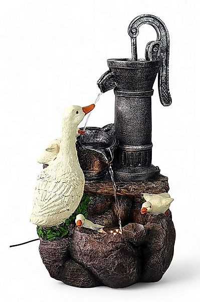 Arnusa Gartenbrunnen Springbrunnen Gänse BK821 mit Beleuchtung Zimmerbrunne günstig online kaufen
