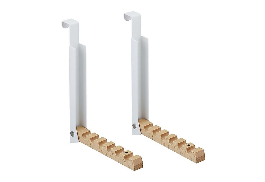 relaxdays Türhaken Klappbare Türgarderobe 2er Set, (2-St), weiß günstig online kaufen