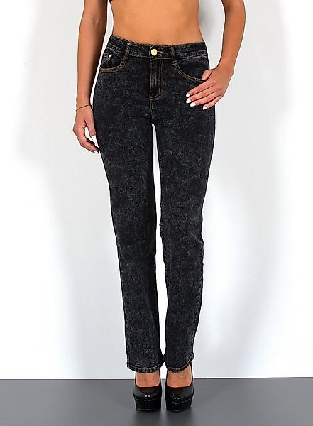 ESRA Straight-Jeans High Waist Damen Jeans Straight Leg Hose Stretch gerade günstig online kaufen
