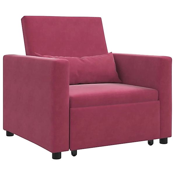vidaXL Einzel-Schlafsofa mit Rädern Weinrot 90 x 165 x 87 cm Samt 42002702 günstig online kaufen