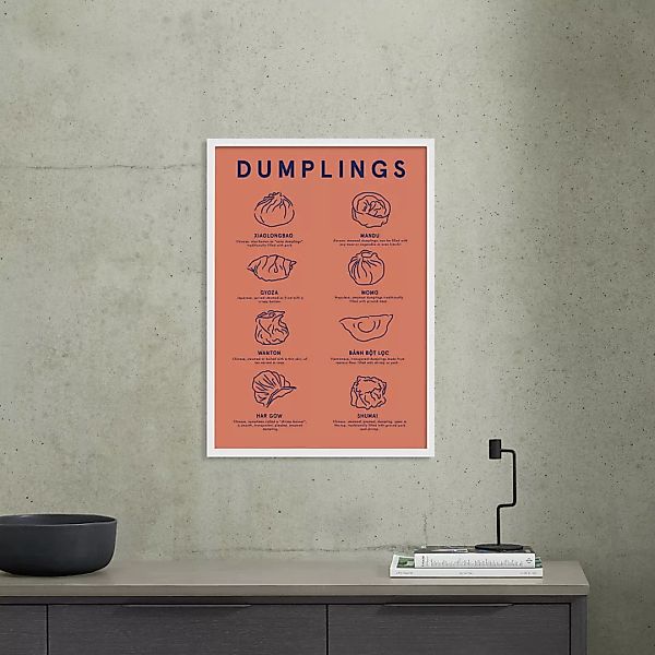Violet Studio 'Dumpling Menu' gerahmter Kunstdruck (A3) - MADE.com günstig online kaufen