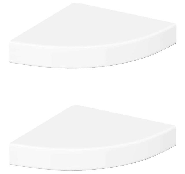 furnicato Wandregal 2er Set Eckregal 25x25x3,8 cm Hochglanzweiß Wandregal, günstig online kaufen