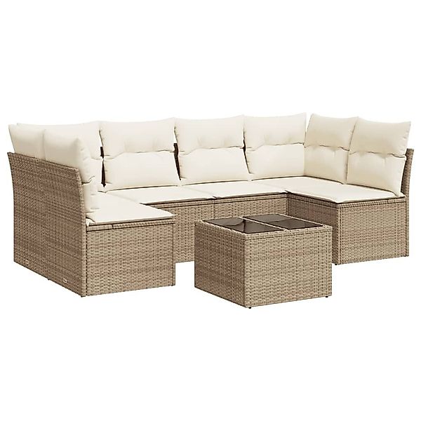 vidaXL Gartenlounge-Set 7-tlg. Garten-Sofagarnitur mit Kissen günstig online kaufen