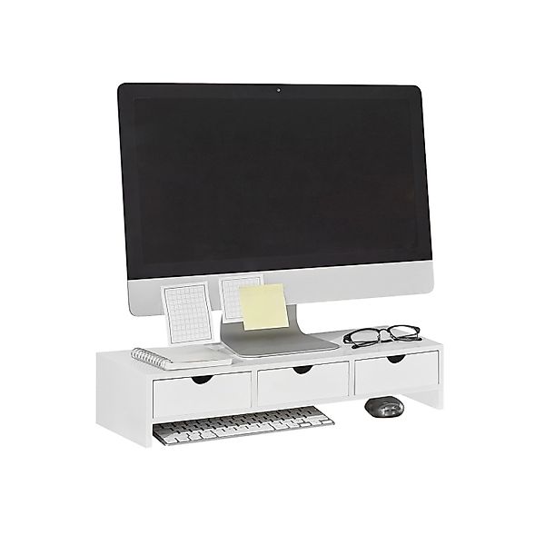 SoBuy Monitorständer mit 3 Schubladen Monitorerhöhung für Schreibtisch 51x1 günstig online kaufen