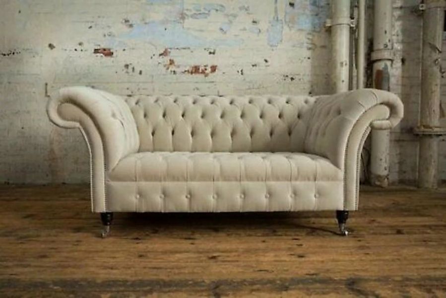 JVmoebel Sofa Chesterfield Polster Sofas Design Luxus Textil Sofa 2 Sitzer, günstig online kaufen