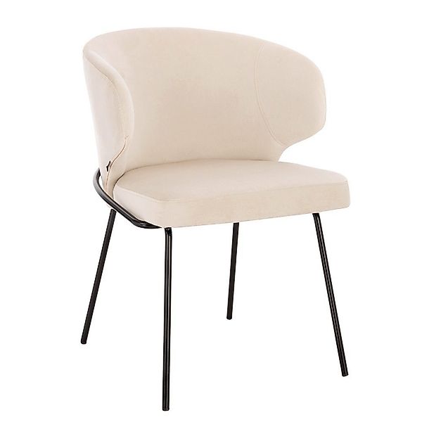 HOME DELUXE Esszimmerstuhl Samt Stuhl Beige günstig online kaufen