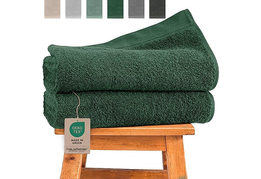 Hausfelder Handtücher Premium Duschtuch 2er Set (Dunkelgrün, 2 Duschtücher günstig online kaufen