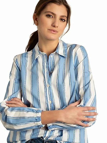 Hemdbluse mit Streifenprint, blau/weiß, Frühjahrs-Kollektion günstig online kaufen
