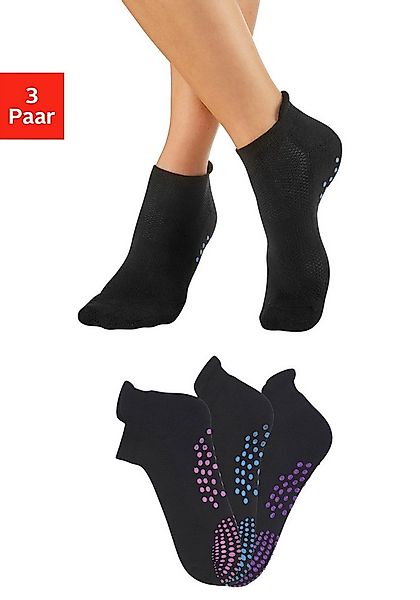 Lavana ABS-Socken (Packung, 3-Paar) mit farbigen Noppen günstig online kaufen