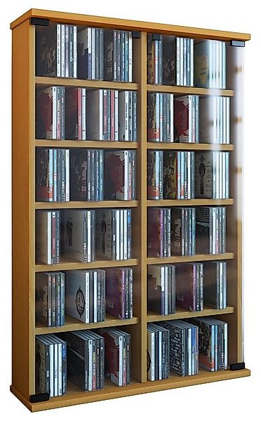 VCM CD-Regal Holz CD DVD Stand Regal Schrank Roma Glastür günstig online kaufen