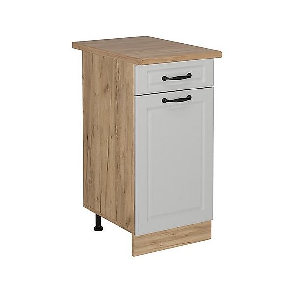 Vicco Unterschrank R-Line, Weiß Landhaus/Goldkraft Eiche, 40 cm, AP Eiche günstig online kaufen