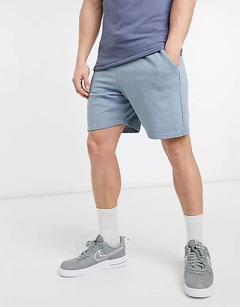 New Look – Jersey-Shorts mit „NLM“-Stickerei in Blau günstig online kaufen