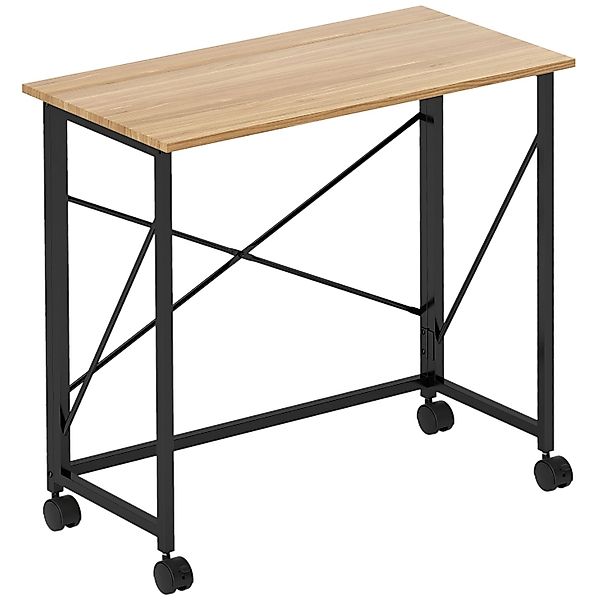 HOMCOM Schreibtisch Klappbar Kleiner 80 cm für Home Office Eiche günstig online kaufen