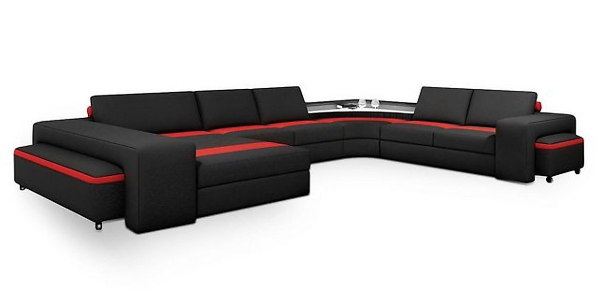 JVmoebel Ecksofa Wohnlandschaft Ecksofa mit LED & USB Sofa Polster Couch Ga günstig online kaufen
