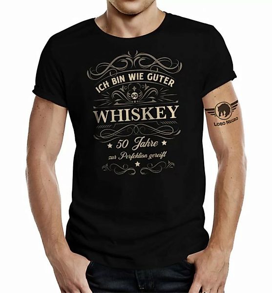 LOBO NEGRO® T-Shirt für Männer zum 50. Geburtstag - Wie Whiskey zur Perfekt günstig online kaufen