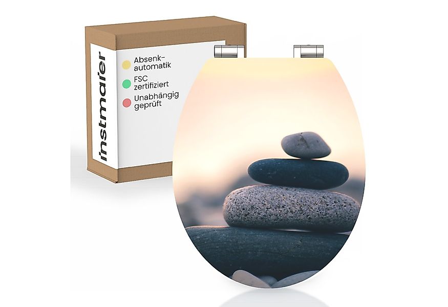 instmaier WC-Sitz Gaia Holz Toilettendeckel, Gestapelte Steine, mit doppelt günstig online kaufen