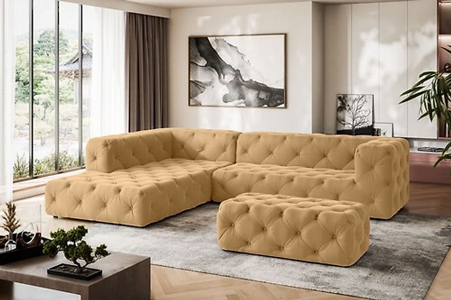 Home affaire Ecksofa »FOLLINA« L-Form, mit klassischer Chesterfield-Knopfhe günstig online kaufen