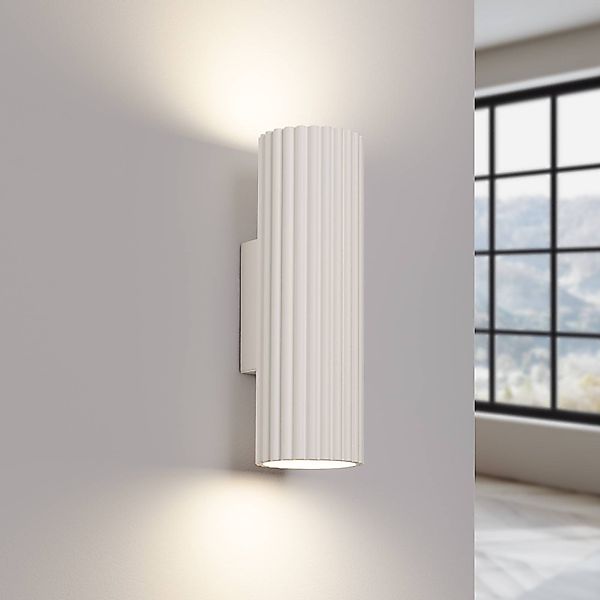 Wandleuchte Karbon, beige, Höhe 20 cm, Aluminium, 2-flg. günstig online kaufen