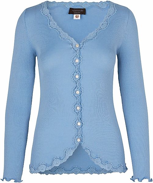 rosemunde Strickjacke "Babette Silk Cardigan" Vintage-Spitzenbesatz, Perlmu günstig online kaufen