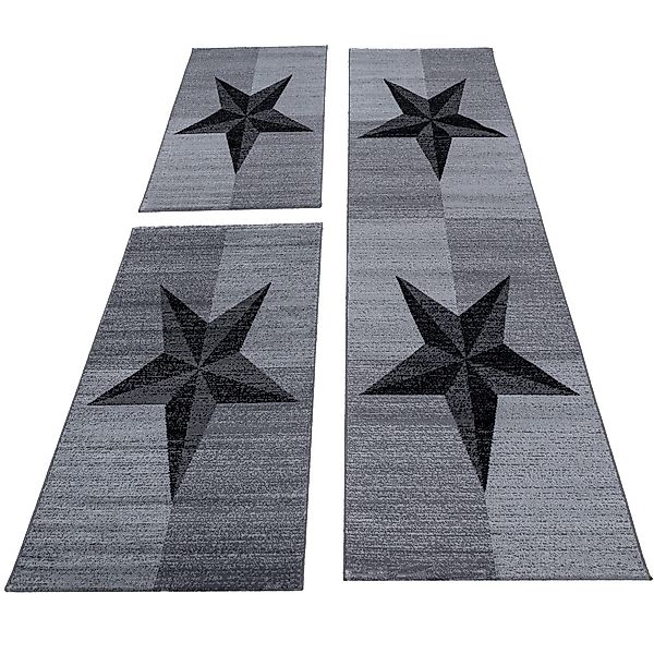 Carpettex Kurzflor-Bettumrandung Sterne-Design, Höhe 6 mm, günstig online kaufen