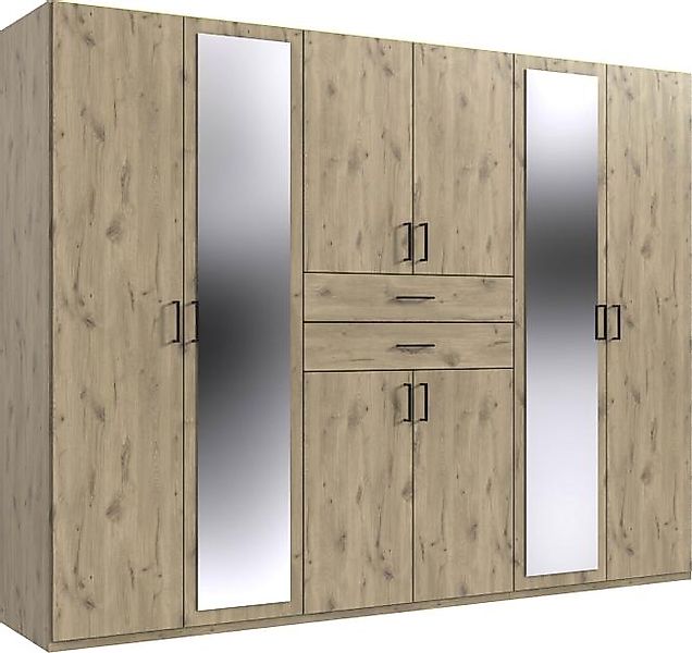 Kleiderschrank  8-trg. Inkl. 2 Spiegel ca.270x208x58 cm Viking-Oak günstig online kaufen
